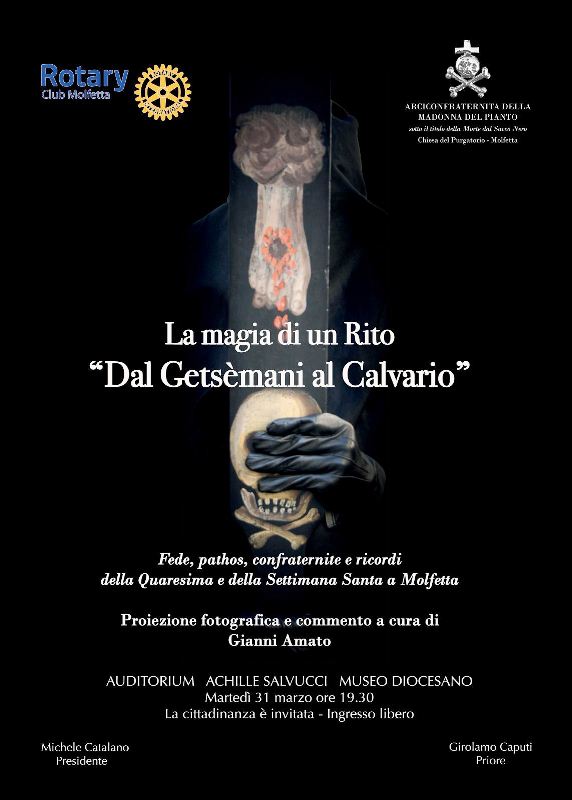 MARTEDI' 31 MARZO SARA' PRESENTATA LA PROIEZIONE FOTOGRAFICA SULLA SETTIMANA SANTA MOLFETTESE 