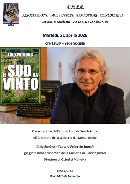 LINO PATRUNO PRESENTA A MOLFETTA �IL SUD HA VINTO�