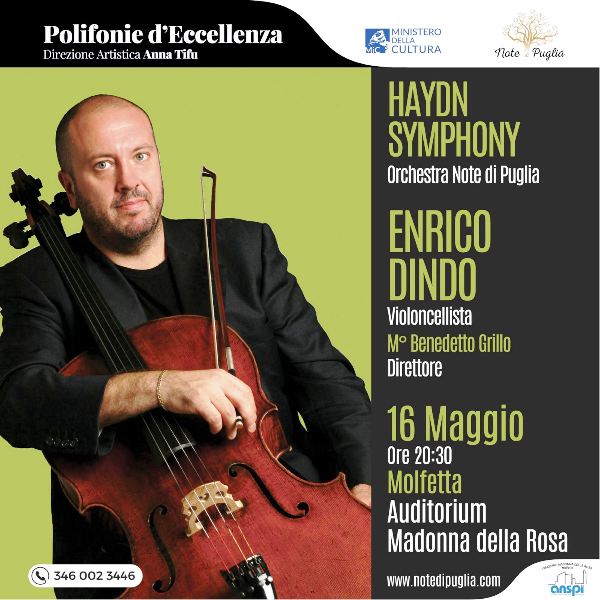 ENRICO DINDO E L�ORCHESTRA NOTE DI PUGLIA, PER UN IMPERDIBILE APPUNTAMENTO DELLA RASSEGNA �POLIFONIE D�ECCELLENZA�