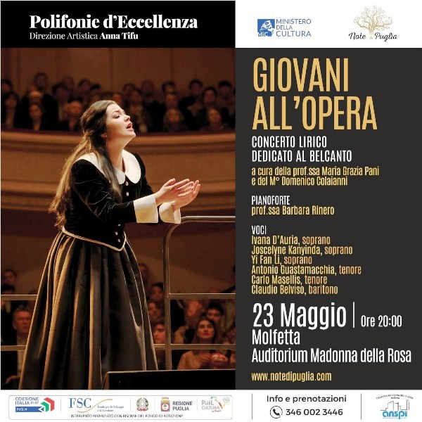 CON IL CONCERTO �GIOVANI ALL�OPERA�, TALENTI EMERGENTI CELEBRANO IL BELCANTO A MOLFETTA