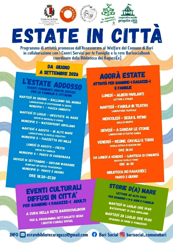 ESTATE IN CITT�: 115 EVENTI E 730 APPUNTAMENTI PER UN�ESTATE INCLUSIVA