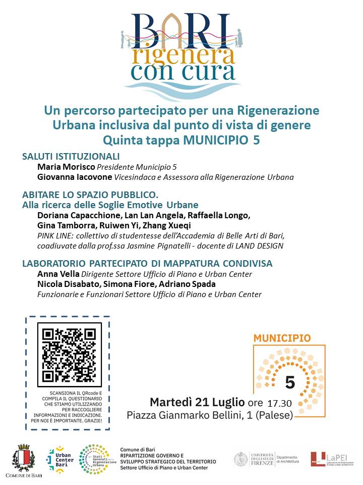 BARI RIGENERA CON CURA: A PALESE IL QUINTO INCONTRO DEL PERCORSO PARTECIPATIVO