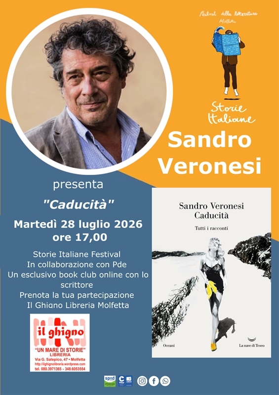 STORIE ITALIANE FESTIVAL, NASCE IL BOOK CLUB ONLINE CON SANDRO VERONESI