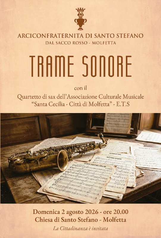 �TRAME SONORE�, IL QUARTETTO DI SAX DELLA �SANTA CECILIA� IN CONCERTO A SANTO STEFANO