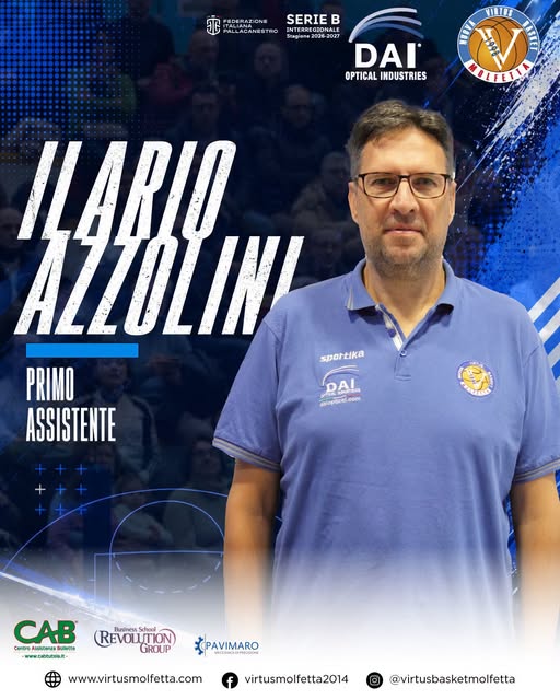 ILARIO AZZOLLINI CONFERMATO ASSISTANT COACH: LA VIRTUS MOLFETTA PUNTA SULLA CONTINUIT�
