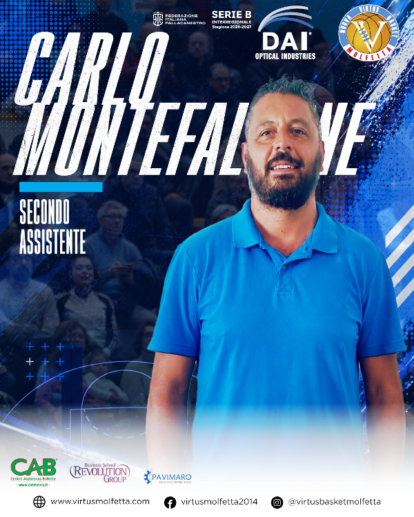 CARLO MONTEFALCONE ENTRA NELLO STAFF DELLA DAI OPTICAL VIRTUS MOLFETTA
