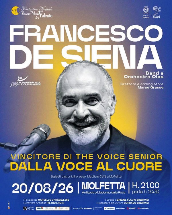 UNA SERATA DA VIVERE INSIEME CON LE PI� BELLE PAGINE DELLA MUSICA ITALIANA, ALL'ANFITEATRO MADONNA DELLA ROSA