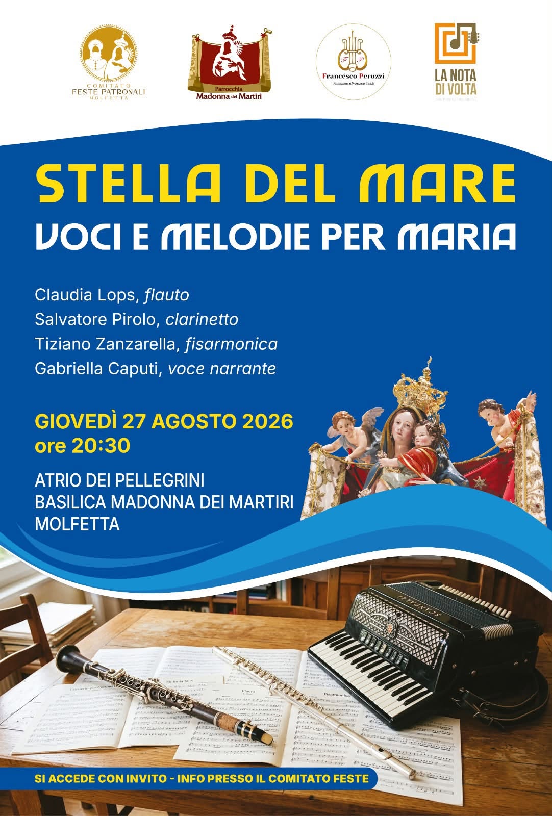 �STELLA DEL MARE�, MUSICA E PAROLE DEDICATE ALLA VERGINE MARIA ALL�ATRIO DEI PELLEGRINI DELLA BASILICA DELLA MADONNA DEI MARTIRI