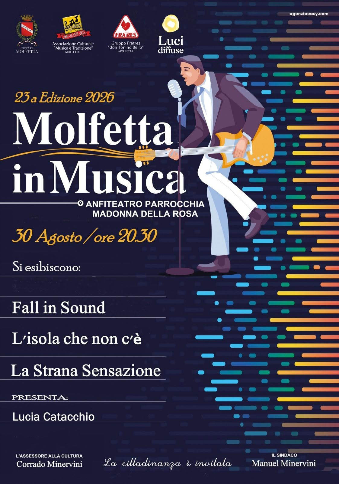 �MOLFETTA IN MUSICA�, IL 30 AGOSTO L�ANFITEATRO DELLA MADONNA DELLA ROSA SI ACCENDE DI NOTE