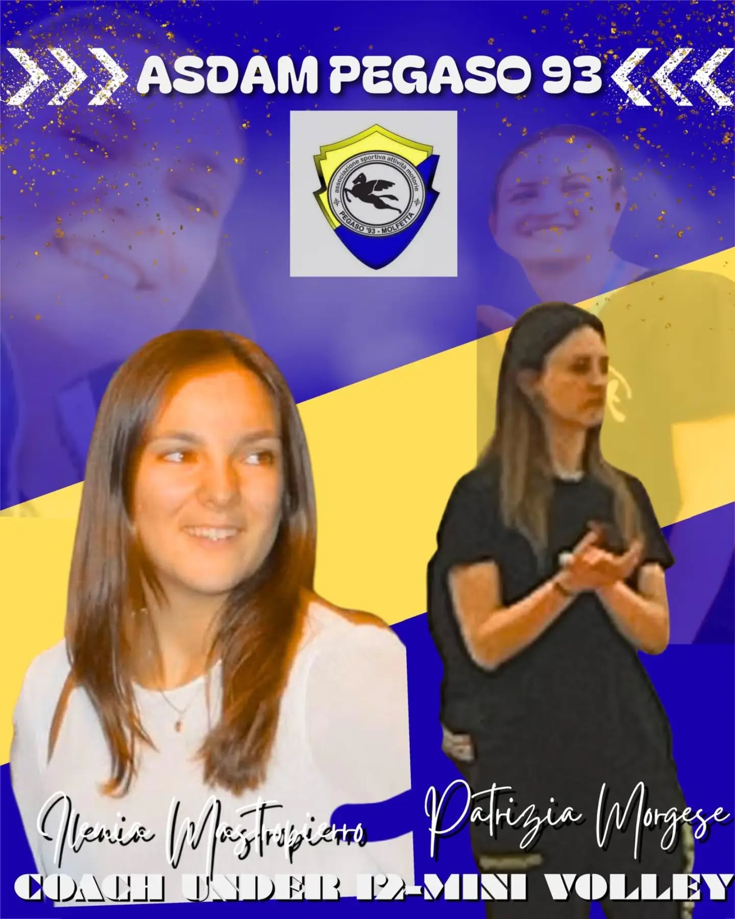 ASDAM PEGASO �93 MOLFETTA, CONFERMATE LE COACH DELL�U12 E DEL MINIVOLLEY S3