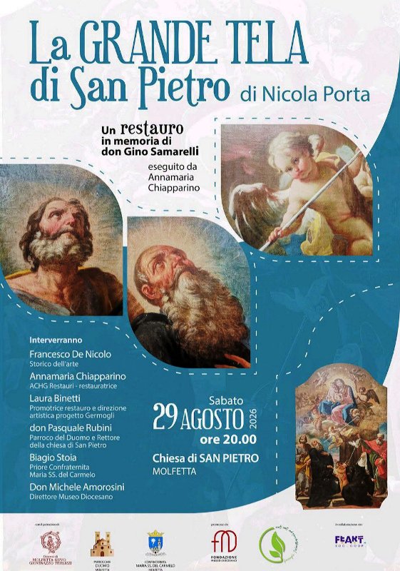 �LA GRANDE TELA DI SAN PIETRO�, A MOLFETTA LA PRESENTAZIONE DEL RESTAURO