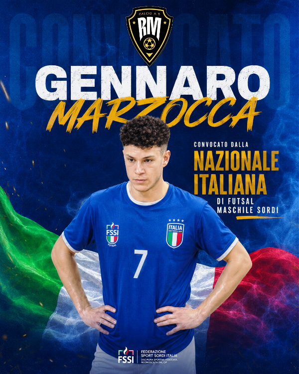 REAL MOLFETTA C5: GENNARO MARZOCCA CONVOCATO IN NAZIONALE FUTSAL SORDI PER LE DEAFLYMPICS 2027