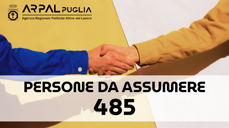 �WORKUP�: QUASI 500 PERSONE DA ASSUMERE NELLE PROVINCE BARI, BAT E FOGGIA