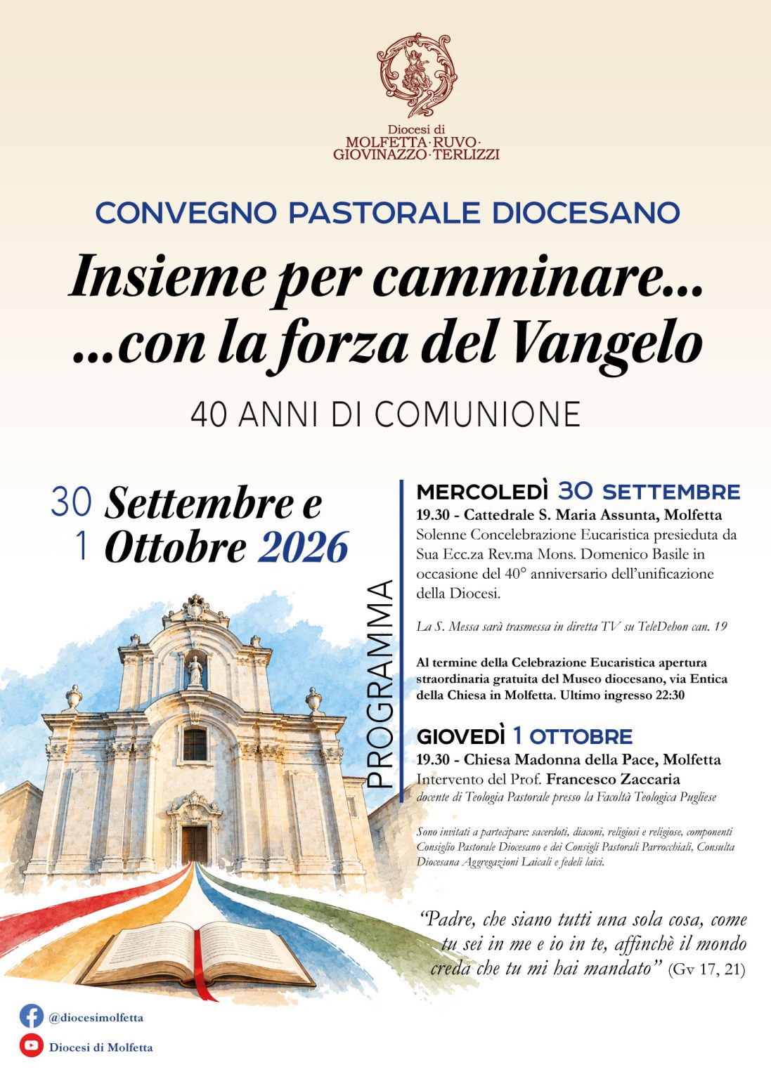 LA DIOCESI DI MOLFETTA APRE IL NUOVO ANNO PASTORALE NEL SEGNO DEL �CAMMINARE INSIEME�