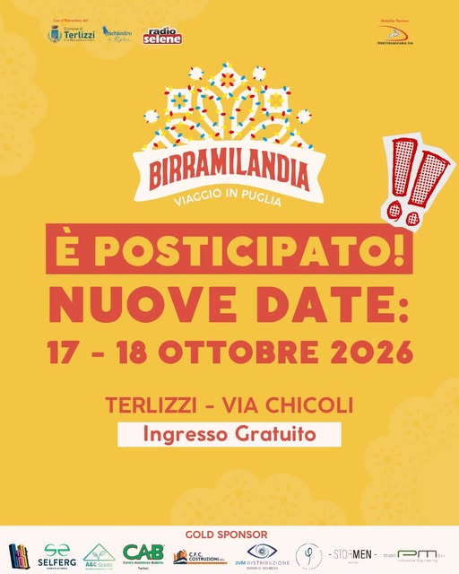 BIRRAMILANDIA 2026: A TERLIZZI IL VILLAGGIO DELLA PUGLIESIT�