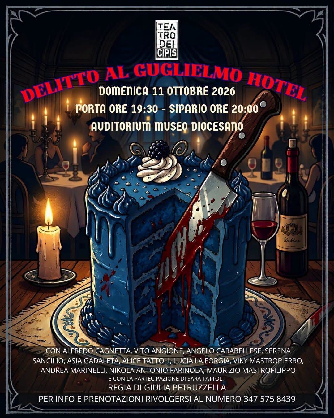 DELITTO AL GUGLIELMO HOTEL: IL TEATRO DEI CIPIS IN SCENA AL MUSEO DIOCESANO