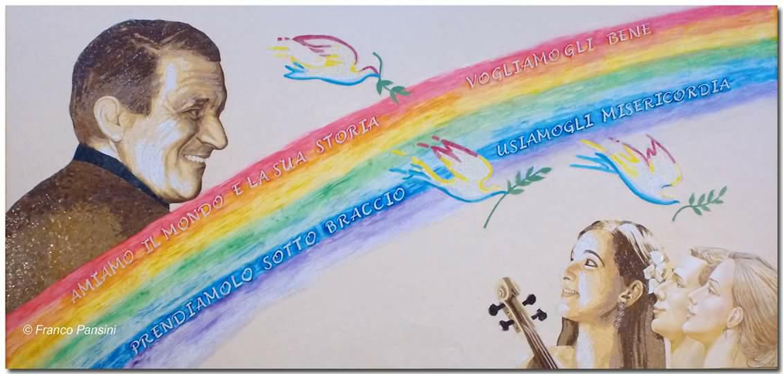 DON TONINO BELLO E GABRIELLA CIPRIANI IMMORTALATI IN UN MOSAICO ALLA PARROCCHIA CUORE IMMACOLATA DI MARIA