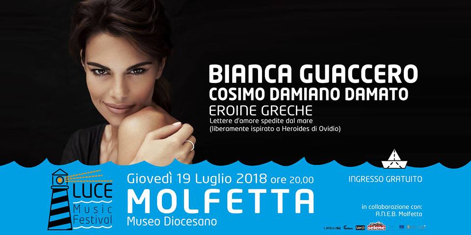BIANCA GUACCERO E COSIMO DAMIANO DAMATO DARANNO VITA AD UNA SERATA ISPIRATA ALLOPERA DI OVIDIO, PRESSO IL MUSEO DIOCESANO DI MOLFETTA