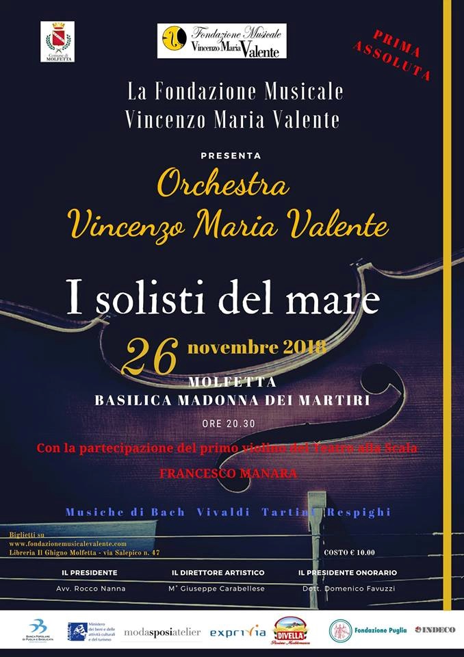 CON IL CONCERTO I SOLISTI DEL MARE SI PRESENTA AL PUBBLICO LORCHESTRA VINCENZO MARIA VALENTE