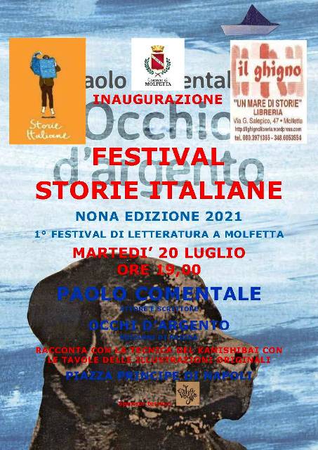 SI INAUGURA MARTED 20 LUGLIO STORIE ITALIANE  IL PRIMO FESTIVAL DI LETTERATURA A MOLFETTA  DEI LIBRI E DEI LETTORI GIUNTO ALLA NONA EDIZIONE