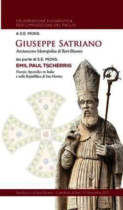 DOMENICA 12 SETTEMBRE SI TERR LIMPOSIZIONE DEL PALLIO A S.E. MONS. GIUSEPPE SATRIANO