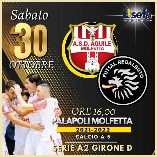 NELLA QUARTA GIORNATA DEL CAMPIONATO DI SERIE A2 LE AQUILE MOLFETTA AFFRONTANO AL PALAPOLI IL REGALBUTO