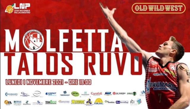 PER LA QUINTA GIORNATA DEL CAMPIONATO DI SERIE B LA PAVIMARO PALLACANESTRO MOLFETTA AFFRONTA AL PALAPOLI LA TECNOSWITCH RUVO DI PUGLIA