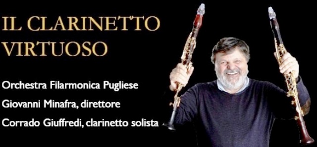 IL CLARINETTO VIRTUOSO DI CORRADO GIUFFREDI PROTAGONISTA DI UN CONCERTO ORGANIZZATO DALLORCHESTRA FILARMONICA PUGLIESE