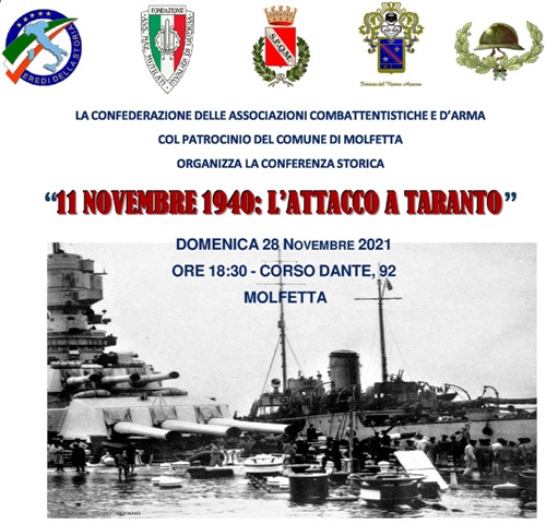 UNA CONFERENZA STORICA PER RICORDARE LATTACCO A TARANTO DELL11 NOVEMBRE 1940