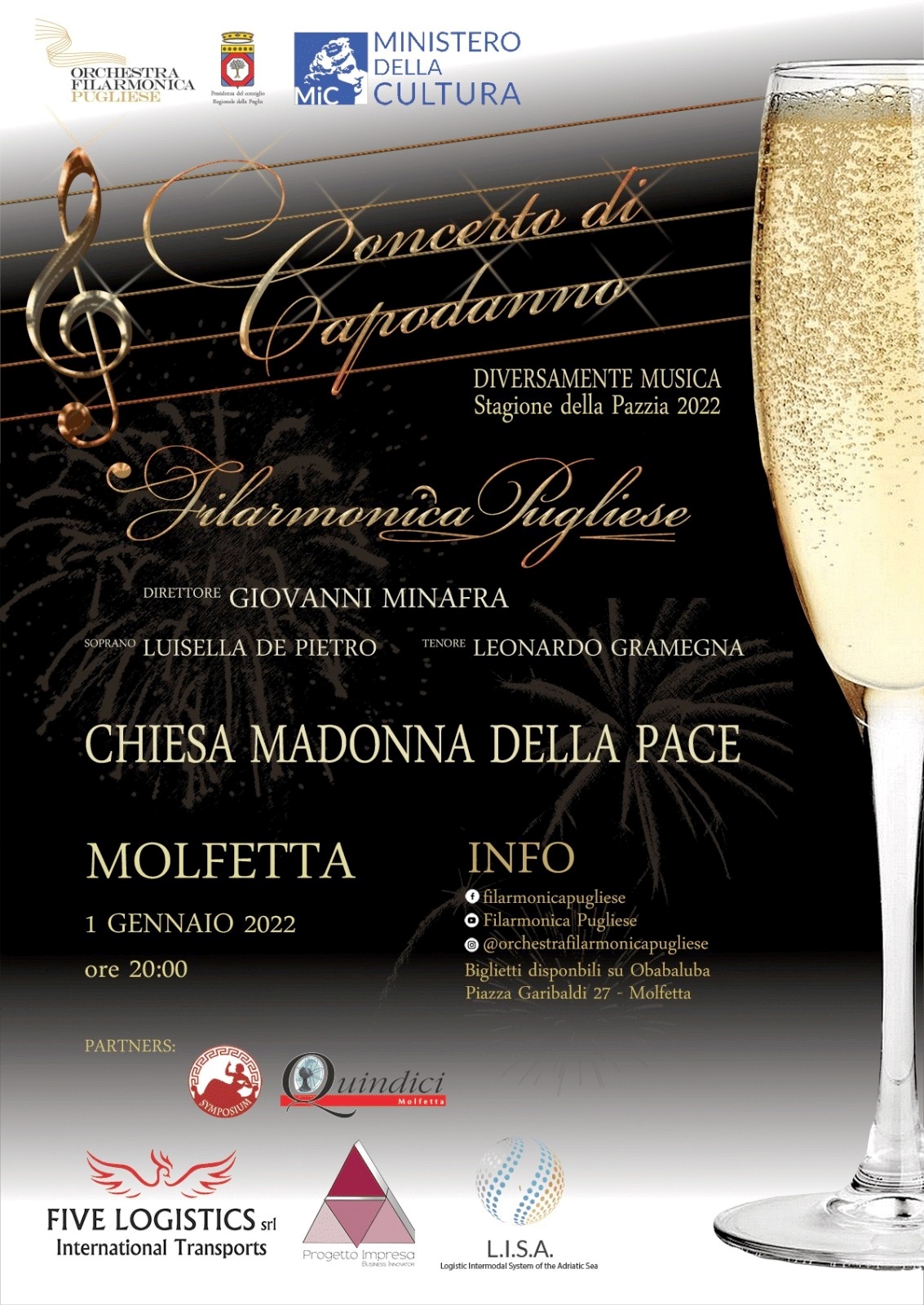 IL 2022 SI APRE CON UN CONCERTO DI MUSICA CLASSICA ESEGUITO DALLORCHESTRA FILARMONICA PUGLIESE DIRETTA DAL MAESTRO GIOVANNI MINAFRA