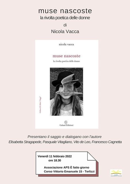 SAR PRESENTATO VENERD 11 FEBBRAIO LULTIMO LAVORO DI NICOLA VACCA MUSE NASCOSTE. LA RIVOLTA POETICA DELLE DONNE