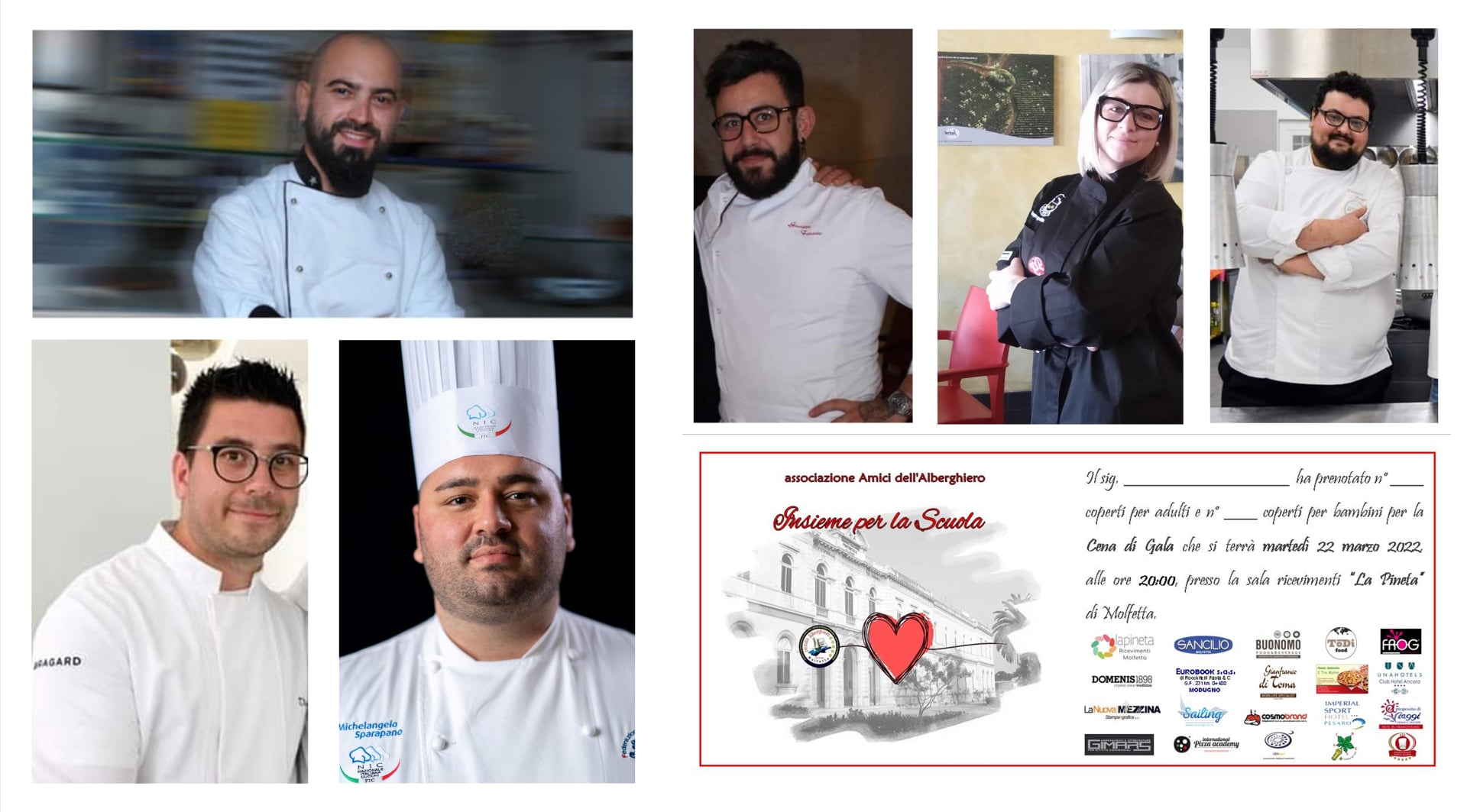 APERTE LE PRENOTAZIONI PER LA CENA DI GALA DEL 22 MARZO ORGANIZZATA DALLASSOCIAZIONE AMICI DELLISTITUTO ALBERGHIERO MOLFETTA