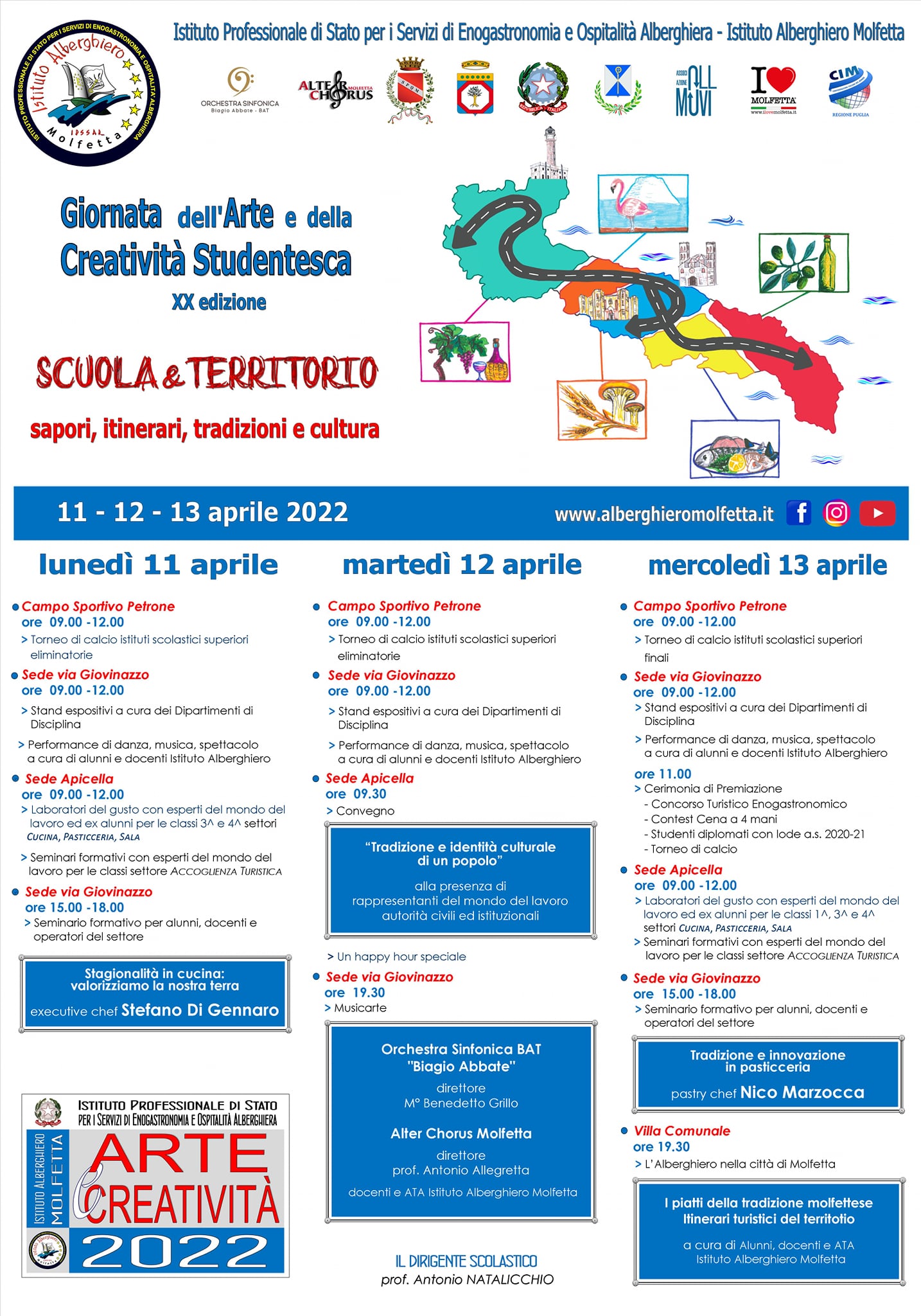 ALL'ISTITUTO ALBERGHIERO DI MOLFETTA LE VENTESIME GIORNATE DELL'ARTE  E CREATIVITA' STUDENTESCA