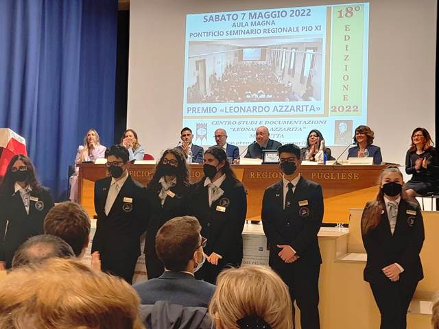 RIPARTE CON SUCCESSO IL PREMIO LEONARDO AZZARITA. LA XVIII EDIZIONE SI  SVOLTA SABATO 7 MAGGIO AL SEMINARIO REGIONALE PIO XI A MOLFETTA