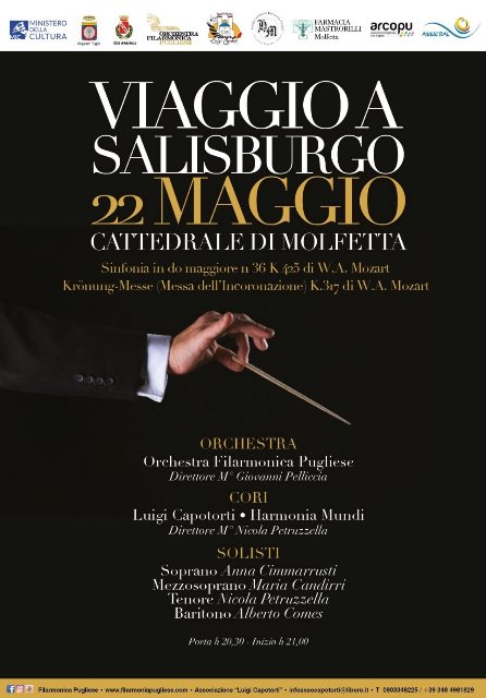 DOMENICA 22 MAGGIO PRESSO LA CATTEDRALE DI MOLFETTA, CONCERTO DELL'ORCHESTRA FILARMONICA PUGLIESE: 