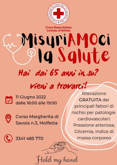 LA CROCE ROSSA ITALIANA  COMITATO DI MOLFETTA AVVIA UN PROGETTO IN FAVORE DELLA POPOLAZIONE ANZIANA
