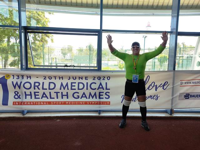 MEDAGLIA DORO PER IL DOTT. FRANCESCO GAROFOLI NELLA GARA DI SOLLEVAMENTO PESI AI GIOCHI MONDIALI DELLA SANIT 2022 IN PORTOGALLO