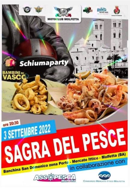 SI RINNOVA A MOLFETTA LAPPUNTAMENTO CON LA SAGRA DEL PESCE FRITTO, SABATO 3 SETTEMBRE ALLE ORE 20:30