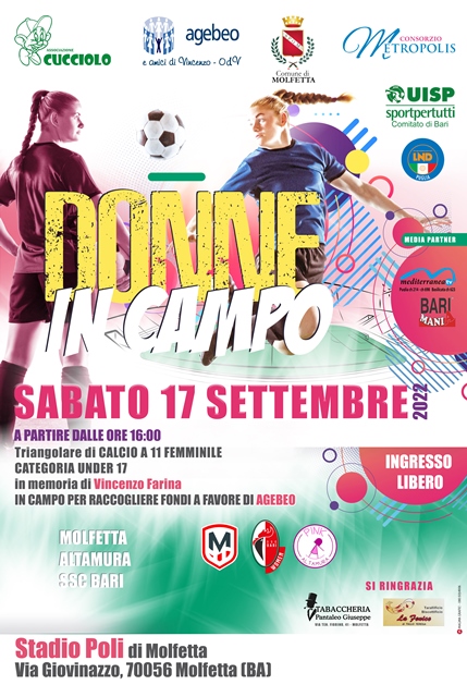 DONNE IN CAMPO: UN TRIANGOLARE DI CALCIO A 11 FEMMINILE PER RACCOGLIERE FONDI PER LA COSTRUZIONE DEL VILLAGGIO DELLACCOGLIENZA AGEBEO