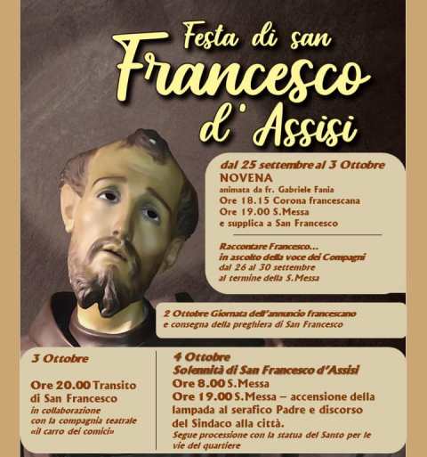 SI AVVICINA UNALTRA FESTA MOLTO SENTITA A MOLFETTA, LA FESTA DI SAN FRANCESCO DASSISI