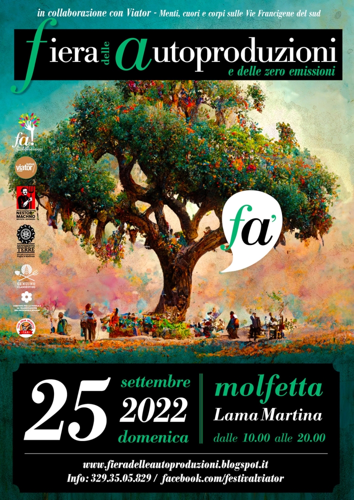 DOMENICA 25 SETTEMBRE LA FIERA DELLE AUTOPRODUZIONI NEL PARCO DI LAMA MARTINA