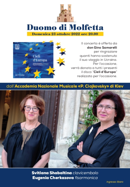 DOMENICA 23 OTTOBRE, UN CONCERTO E UN DISCO, CIELI DEUROPA, PER RINGRAZIARE QUANTI HANNO SOSTENUTO LA MISSIONE UMANITARIA IN UCRAINA DI DON GINO SAMARELLI