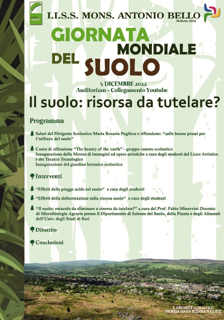 ALLI.I.S.S. MONS. ANTONIO BELLO DI MOLFETTA SI INAUGURA IL GIARDINO BOTANICO DISTITUTO E SAR PRESENTATO IL PROGETTO EDUGREEN