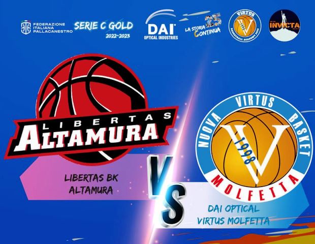 DAI OPTICAL VIRTUS BASKET MOLFETTA AVANTI TUTTA. TRASFERTA AD ALTAMURA NEL TURNO INFRASETTIMANALE