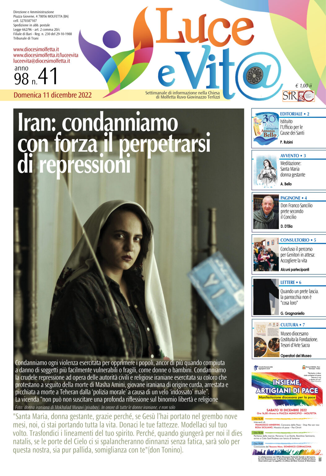 LE ULTIME NOTIZIE DALLA DIOCESI DI MOLFETTA RUVO GIOVINAZZO TERLIZZI