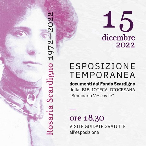LA BIBLIOTECA DIOCESANA DEDICA UN ALLESTIMENTO TEMATICO A ROSARIA SCARDIGNO A 50 ANNI DALLA MORTE