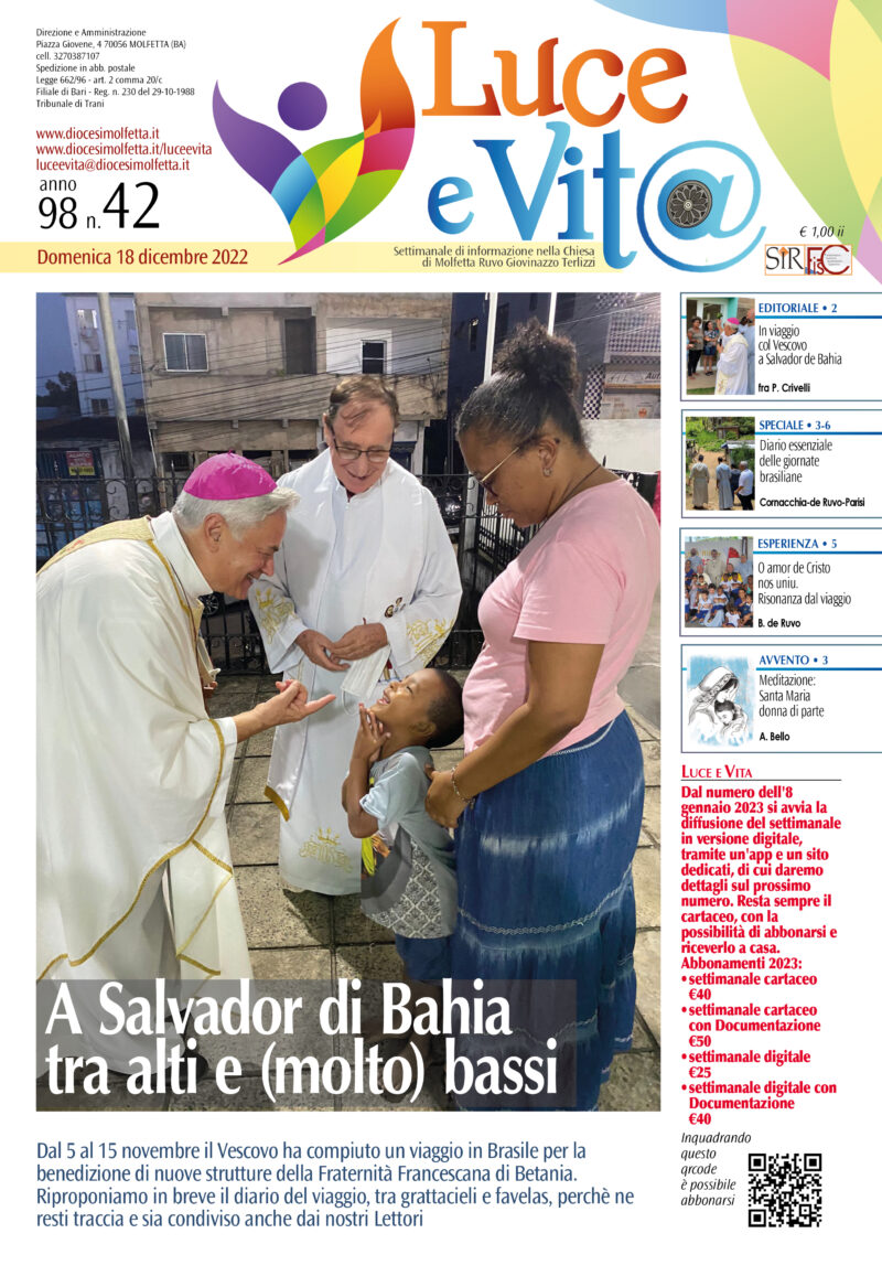 LE ULTIME NOTIZIE DALLA DIOCESI DI MOLFETTA RUVO GIOVINAZZO TERLIZZI