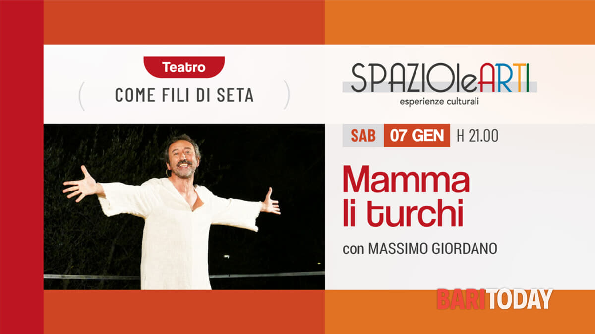 IL 7 GENNAIO IL GRANDE TEATRO A MOLFETTA CON MASSIMO GIORDANO A SPAZIOLEARTI DI VIA PIA