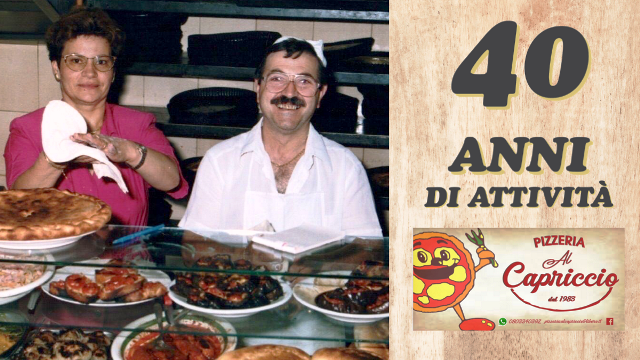 OGGI, 5 GENNAIO 2023, LA PIZZERIA AL CAPRICCIO DI MOLFETTA FESTEGGIA QUARANTANNI DI ATTIVIT