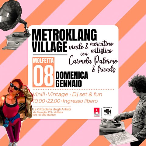 UNA DOMENICA DEDICATA AGLI INDIMENTICABILI DISCHI IN VINILE, 33 E 45 GIRI. ALLA CITTADELLA DEGLI ARTISTI IL MERCATINO CHE SI POTR VISITARE DALLE ORE 10:00 ALLE ORE 22:00